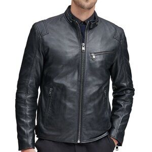 Andrew Marc Mens Black leather jacket